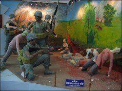 ベトナムの博物館にある韓国兵によるベトナム人残虐虐殺のジオラマ